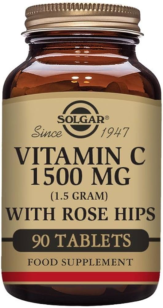 Solgar 1500 mg Vitamina C con escaramujo Rose hips C 90comprimidos